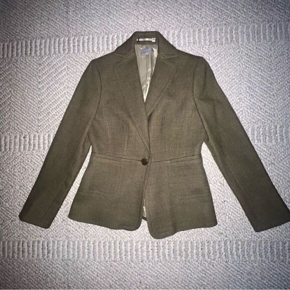 Ann Taylor Olive Green Wool Blazer - Sz 2 - Picture 9 of 16